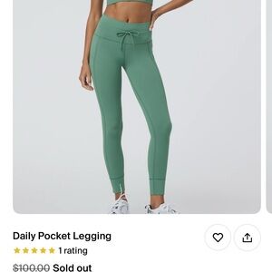 Vuori Daily Pocket Legging in Sage Green